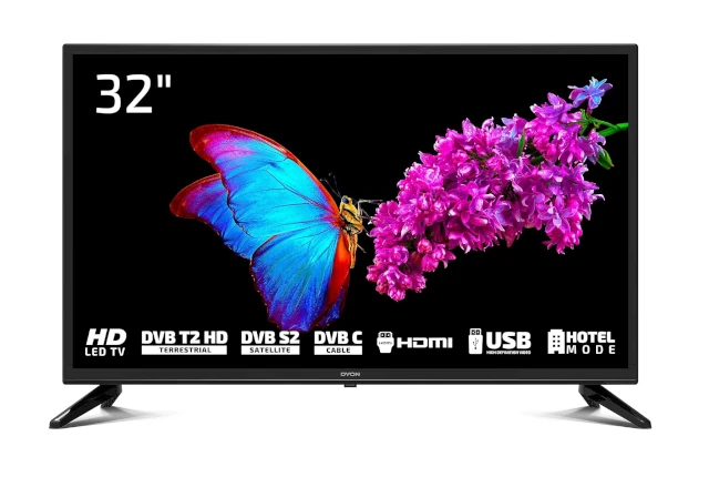 Televisor DYON Enter 32 Pro X2 de 80 cm (32 pulgadas) (sintonizador triple (DVB-C/-S2/-T2), modo hotel, reproducción multimedia USB)